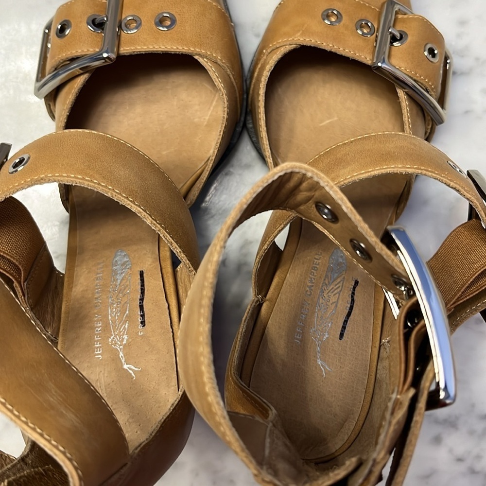 Free People x Jeffrey Campbell Hendrix Heels Tan Size 6 NWT - Picture 13 of 13